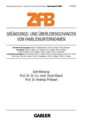 Gründungs- und Überlebenschancen von Familienunternehmen de Horst Albach