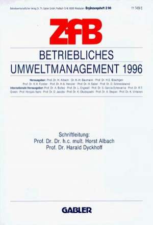 Betriebliches Umweltmanagement 1996 de Horst Albach