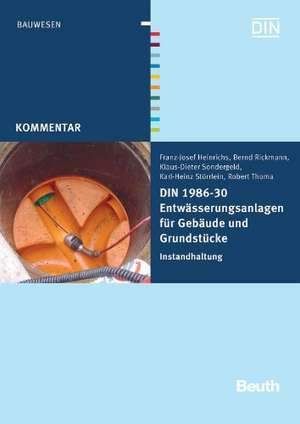 DIN 1986-30 Entwässerungsanlagen für Gebäude und Grundstücke de Franz-Josef Heinrichs