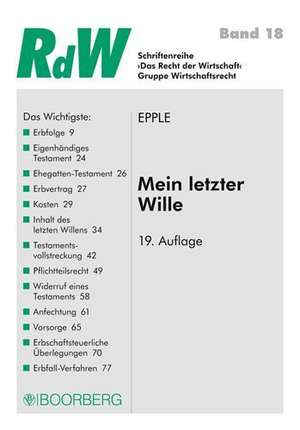 Mein letzter Wille de Dieter Epple