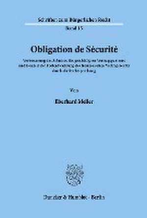 Obligation de Sécurité. de Eberhard Meller