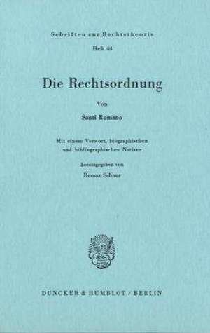 Die Rechtsordnung. de Santi Romano