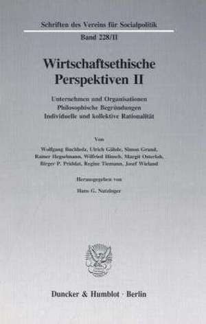 Wirtschaftsethische Perspektiven II. de Hans G. Nutzinger