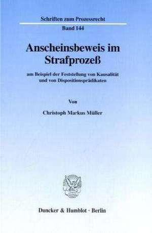 Anscheinsbeweis im Strafprozeß de Christoph Markus Müller