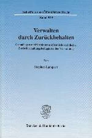 Verwalten durch Zurückbehalten. de Stephen Lampert