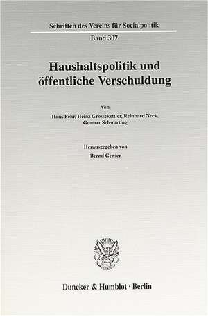 Haushaltspolitik und öffentliche Verschuldung de Hans Fehr