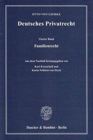 Deutsches Privatrecht 4 de Otto von Gierke