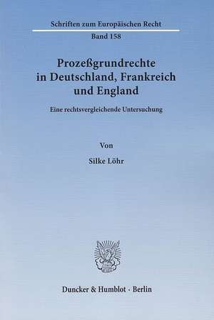 Prozeßgrundrechte in Deutschland, Frankreich und England de Silke Löhr