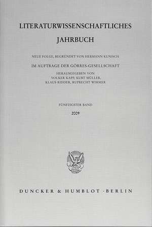 Literaturwissenschaftliches Jahrbuch Band 50