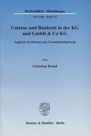 Untreue und Bankrott in der KG und GmbH & Co KG de Christian Brand