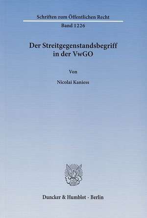 Der Streitgegenstandsbegriff in der VwGO de Nicolai Kaniess