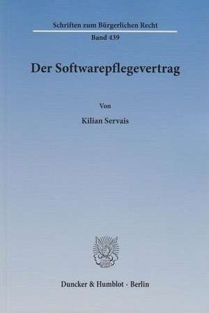 Der Softwarepflegevertrag de Kilian Servais