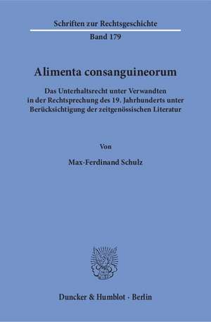 Alimenta consanguineorum de Max-Ferdinand Schulz