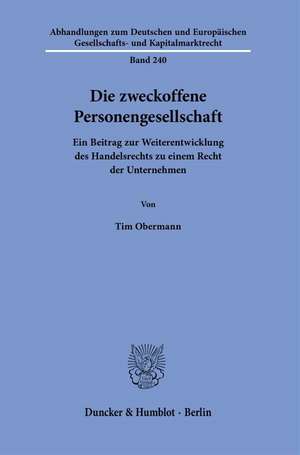 Die zweckoffene Personengesellschaft de Tim Obermann