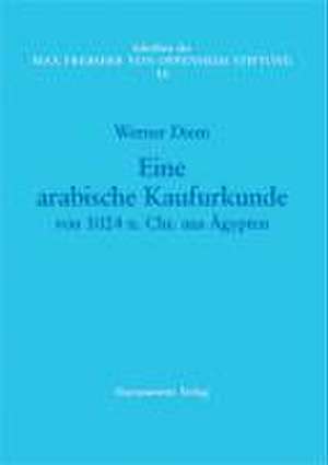 Eine arabische Kaufurkunde von 1024 n. Chr. aus Ägypten de Werner Diem