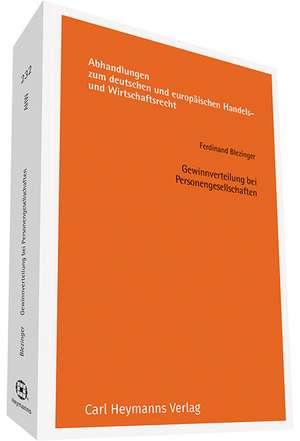 Gewinnverteilung bei Personengesellschaften de Ferdinand Blezinger