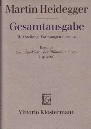 Martin Heidegger, Grundprobleme Der Phanomenologie (Wintersemester 1919/20)