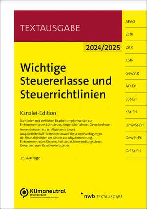 Wichtige Steuererlasse und Steuerrichtlinien de Nwb Gesetzesredaktion