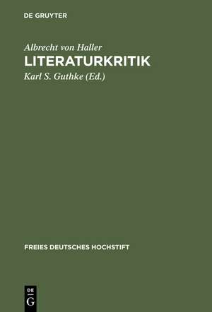 Literaturkritik de Albrecht von Haller