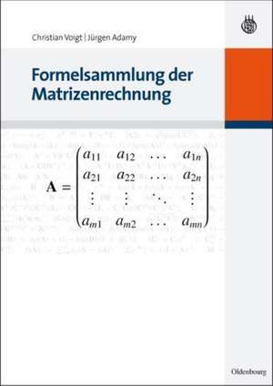 Formelsammlung der Matrizenrechnung de Christian Voigt