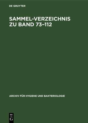 Sammel-Verzeichnis zu Band 73¿112 de Ludwig Lange