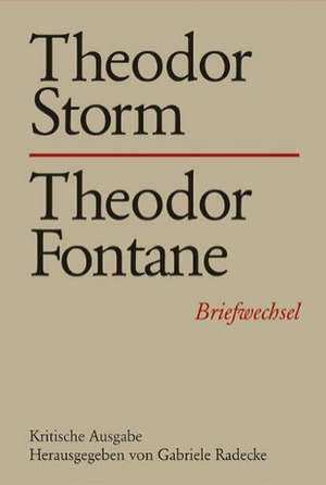 Theodor Storm - Theodor Fontane de Gabriele Radecke