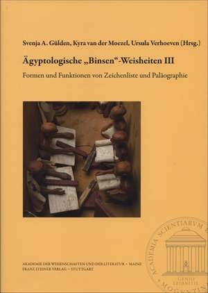 Ägyptologische "Binsen"-Weisheiten III. Formen und Funktionen von Zeichenliste und Paläographie de Svenja A. Gülden