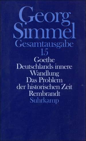 Goethe (1913). Deutschlands innere Wandlung (1914). Das Problem der historischen Zeit (1916). Rembrandt (1916) de Uta Kösser