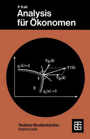 Analysis für Ökonomen de Peter Kall