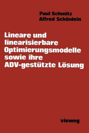 Lineare und linearisierbare Optimierungsmodelle sowie ihre ADV-gestützte Lösung de Paul Schmitz