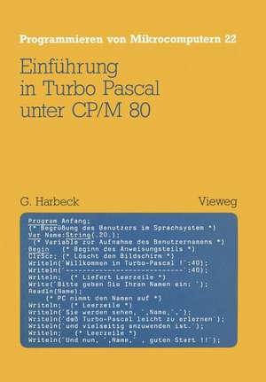 Einführung in Turbo Pascal unter CP/M 80 de Gerd Harbeck