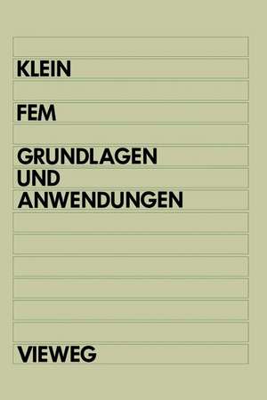 FEM: Grundlagen und Anwendungen der Finite-Elemente-Methode de Bernd Klein