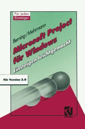 Microsoft Project für Windows: Einsteigen leichtgemacht de Udo Berning