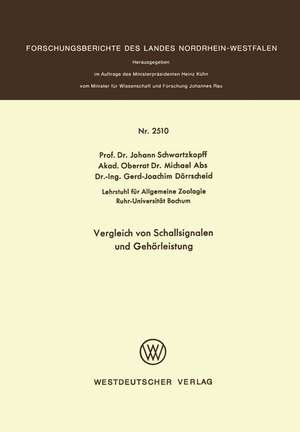 Vergleich von Schallsignalen und Gehörleistung de Johann Schwartzkopff