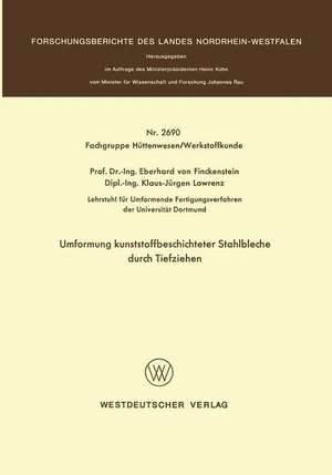 Umformung kunststoffbeschichteter Stahlbleche durch Tiefziehen de Eberhard von Finckenstein