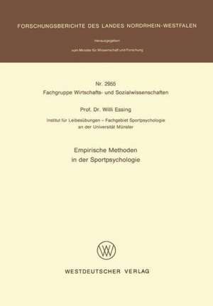 Empirische Methoden in der Sportpsychologie de Willi Essing