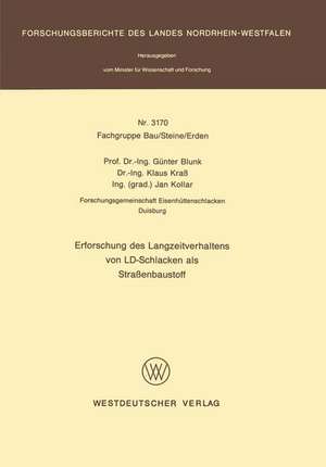 Erforschung des Langzeitverhaltens von LD-Schlacken als Straßenbaustoff de Günter Blunk