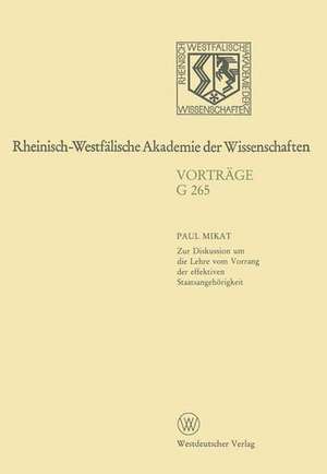 Geisteswissenschaften: Vorträge · G 265 de Paul Mikat