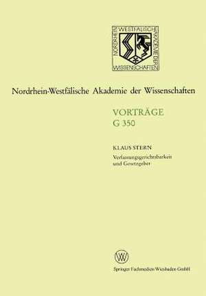 Verfassungsgerichtsbarkeit und Gesetzgeber de Klaus Stern