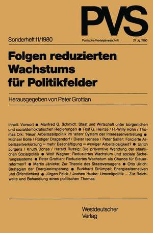 Folgen reduzierten Wachstums für Politikfelder de Peter Grottian