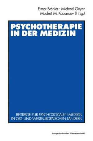 Psychotherapie in der Medizin: Beiträge zur psychosozialen Medizin in ost- und westeuropäischen Ländern de Elmar Brähler