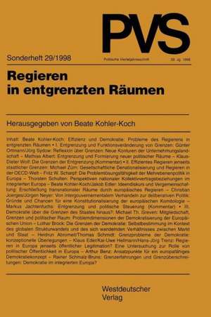 Regieren in entgrenzten Räumen de Beate Kohler-Koch