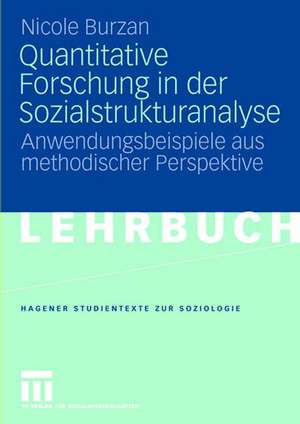 Quantitative Forschung in der Sozialstrukturanalyse: Anwendungsbeispiele aus methodischer Perspektive de Nicole Burzan