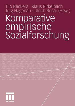 Komparative empirische Sozialforschung de Tilo Beckers