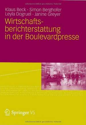 Wirtschaftsberichterstattung in der Boulevardpresse de Klaus Beck