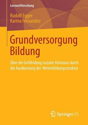 Grundversorgung Bildung: Über die Gefährdung sozialer Kohäsion durch die Ausdünnung der Weiterbildungsstruktur de Rudolf Egger