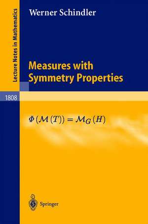 Measures with Symmetry Properties de Werner Schindler