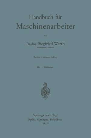 Handbuch für Maschinenarbeiter de Siegfried Werth