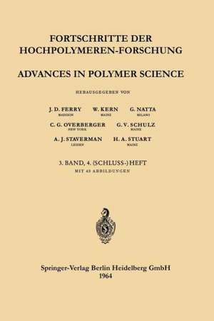 Fortschritte der Hochpolymeren-Forschung / Advances in Polymer Science de J. D. Ferry