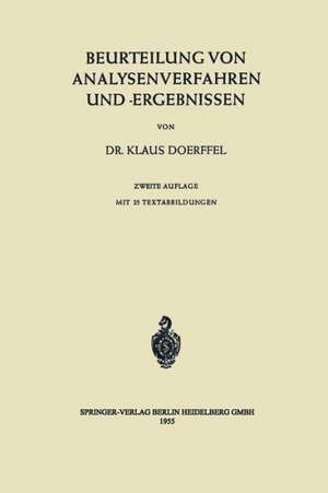 Beurteilung von Analysenverfahren und -Ergebnissen de Klaus Doerffel